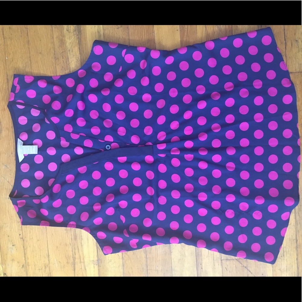 Blue & Pink Polkadot Top